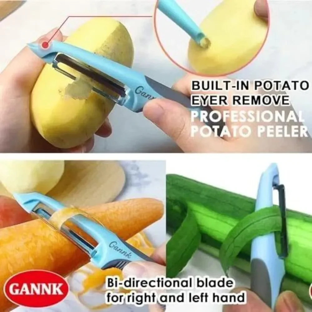 Potato Apple Vegetable Peelers for Kitchen, 3 in 1 Blade Spin & I and Y Peelers